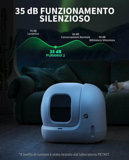 PETKIT Pura Max 2 Lettiera Gatto Autopulente, Lettiera Automatica per Gatti,Capacità Massima 76L,XSecure,Antiodore,Controllo APP per Più Gatti(Non Contiene Spray Deodorante)