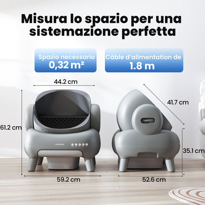 Neakasa M1 Lettiera Gatto Autopulente Aperta Grande XXL, Controllo APP, Smaltimento dei Rifiuti Senza Odori, Sacchetti e Tappeto Lettiera gatto, per Più Gatti