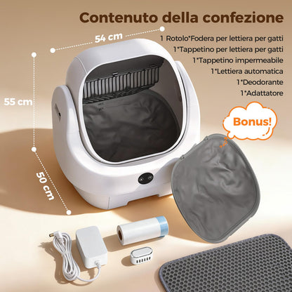 Lettiera Gatto Autopulente Aperta, Ellenpent Lettiera Automatica Sicura XL