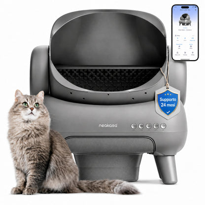 Neakasa M1 Lettiera Gatto Autopulente Aperta Grande XXL, Controllo APP, Smaltimento dei Rifiuti Senza Odori, Sacchetti e Tappeto Lettiera gatto, per Più Gatti